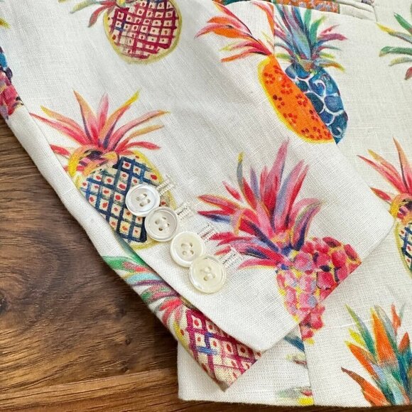 J.Crew Collection linen pineapple Campbell single button blazer - Picture 2 of 5